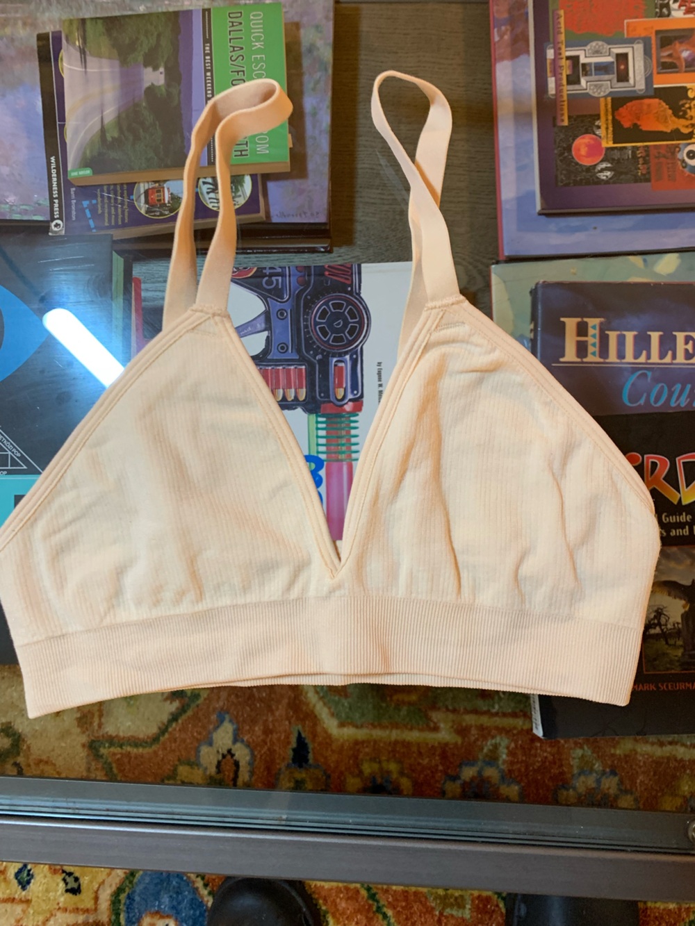 Bombas Cream Ribbed Bralette in XS/S